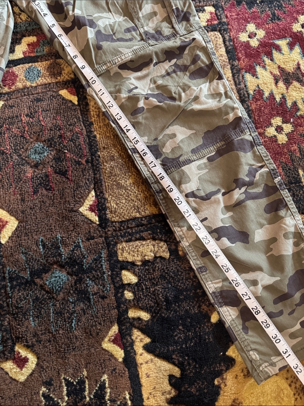 Sun and Stone Straight Leg Cargo Pants in Green Camo - Picture 8 of 8